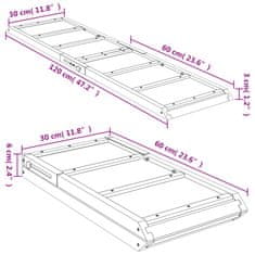 Vidaxl Rampa za pse siva 120x30 cm trden les jelke