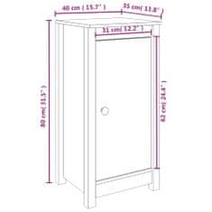 Vidaxl Komoda 2 kosa 40x35x80 cm trdna borovina