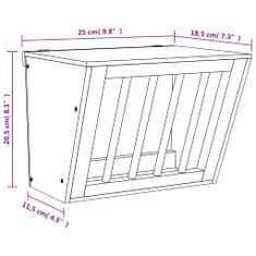 Vidaxl Krmilnik za seno za zajce 25x18,5x20,5 cm iz trdnega lesa jelke