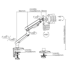 Ergo Office Nosilec za monitor ER-751 17" do 32"