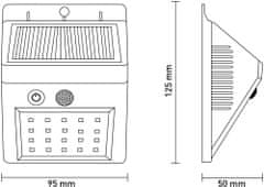 ENTAC solarna stenska svetilka, s senzorjem, 2 W