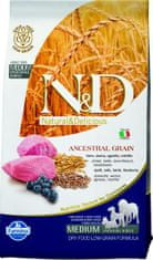 Granule za pse N&D dog AG adult medium & maxi, jagnjetina, pira, oves in borovnice 2,5 kg