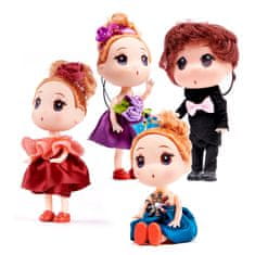 WOWO House Dolls - Set 4 hišnih lutk - 3 punčke + 1 fantek, višina 12 cm