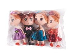 WOWO House Dolls - Set 4 hišnih lutk - 3 punčke + 1 fantek, višina 12 cm