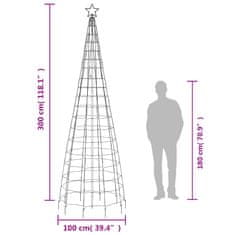 Vidaxl Osvetljena novoletna jelka s konicami 570 LED toplo bela 300 cm