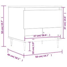 Vidaxl Klubska mizica siva sonoma 50x46x50 cm inženirski les