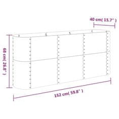 Vidaxl Visoka greda iz prašno premazanega jekla 152x40x68 cm antracit