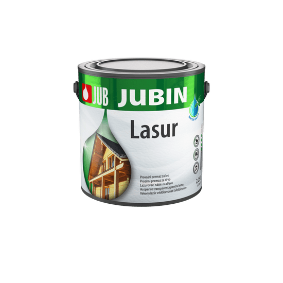 JUB JUBIN Lasur brezbarven 1 2,25 L debeloslojni lazurni premaz