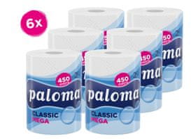  Paloma Mega papirnate brisače, 450 listov, 2-slojne, 6/1