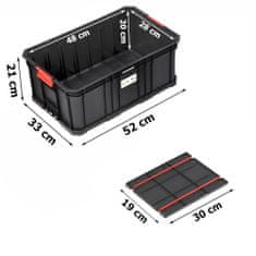 botle Škatla za orodje 52 x 33 cm Škatla za orodje z 2 predaloma razdelilnik prostora Modularna serija Basic