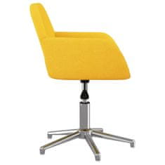 Vidaxl Vrtljiv pisarniški stol svetlo rumeno blago