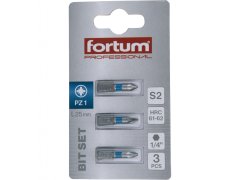 Fortum Križna točka pozidriv, nastavljeno 3ks, PZ 1x25mm, S2