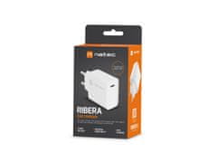 Natec RIBERA 20W 1X USB-C univerzalni polnilec, bel