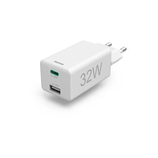 Hama hitri polnilec USB-C PD/QC, USB-A, 32 W