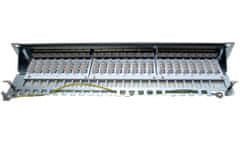 XtendLan Patch panel 19", 24 priključkov CAT6A, zaščiten - črn