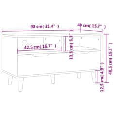 Vidaxl TV omarica črna 90x40x48,5 cm inženirski les