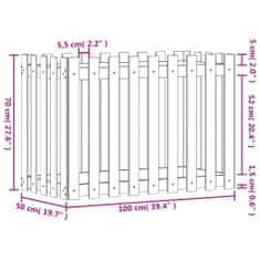 Vidaxl Vrtna visoka greda z ograjico 100x50x70 cm trden les douglas