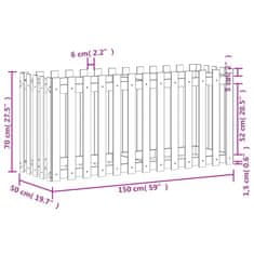 Vidaxl Vrtna visoka greda z ograjico črna 150x50x70 cm trdna borovina