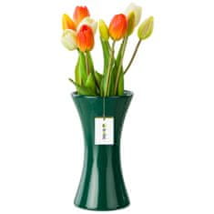 botle Keramična cvetlična vaza Temno zelena V 22,3 cm D 6 cm Dekorativna namizna vaza Urno steklo Cvetje Dekoracija Orhideja Moderen glamur