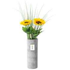botle Keramična cvetlična vaza siva betonska podlaga V 31,5 cm D 11,7 cm Dekorativna namizna vaza cevasto cvetje dekoracija orhideja sodoben glamur