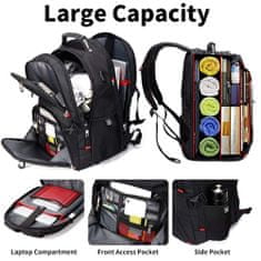 Dollcini Potovalni nahrbtnik, nahrbtnik za prenosni računalnik, nepremočljiv nahrbtnik, poslovna delovna torba s polnilnim priključkom USB