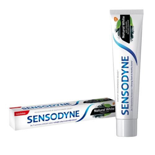 Sensodyne Natural White nežna belilna zobna pasta z aktivnim ogljem