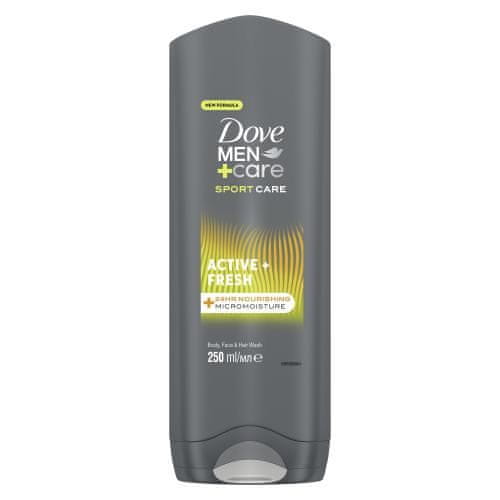 Dove Men + Care Sport Care Active + Fresh krepitven gel za prhanje za telo in obraz po športnih aktivnostih za moške