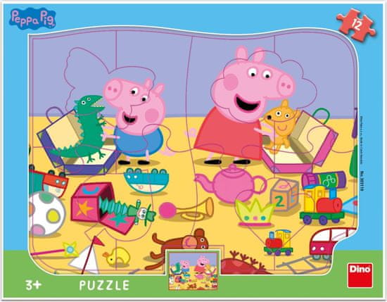 Dino Toys Sestavljanka Pepa Pig igra oblike 12 kosov na podlogi