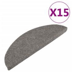 Vidaxl Samolepilne preproge za stopnice 15 kosov 56x17x3 cm sive