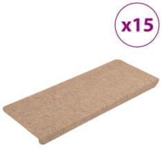 Vidaxl Samolepilne preproge za stopnice 15 kosov 65x24,5x3,5 cm bež