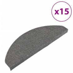 Vidaxl Samolepilne preproge za stopnice 15 kosov 65x22,5x3,5 cm sive