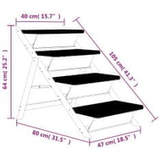 Vidaxl Stopnice za pse sive 105x47 cm trden les jelke