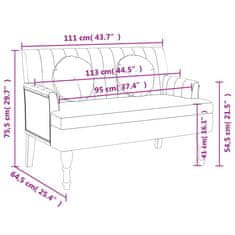 Vidaxl Klop z blazinami 113x64,5x75,5 cm laneno platno