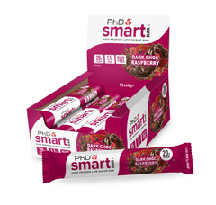 PhD Nutrition Smart Bar 12×64g, temna čokolada malina