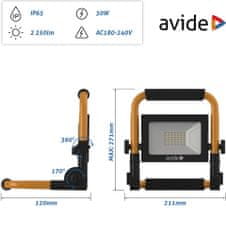 Avide prenosni reflektor s stojalom, 30 W, IP65, 4000 K