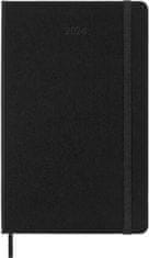 Moleskine 12 Monate Wochenkalender 2024, L/A5, 1 Wo = 2 Seiten, Horizontal, Hard Cover, Schwarz