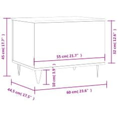 Vidaxl Klubska mizica sonoma hrast 60x44,5x45 cm inženirski les