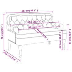 Vidaxl Klop z naslonjalom modra 119,5x64,5x75 cm žamet