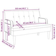 Vidaxl Klop z naslonom bela 112x65,5x75 cm umetno usnje