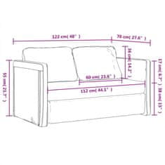 Vidaxl Talni raztegljiv kavč 2 v 1 modra 122x204x55 cm žamet