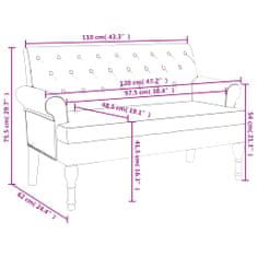 Vidaxl Klop z naslonom rjava 120x62x75,5 cm umetno semiš usnje