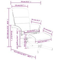 Vidaxl Naslanjač s stolčkom za noge črno blago