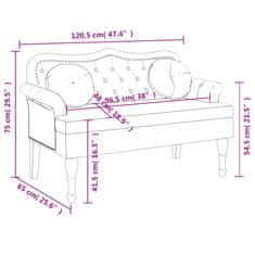 Vidaxl Klop z blazinami rjava 120,5x65x75 cm umetno semiš usnje