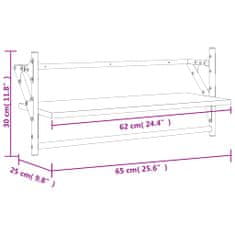 Vidaxl Stenske police s prečkami 2 kosa siva sonoma 65x25x30 cm