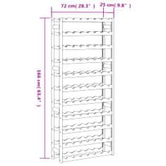 Vidaxl Stojalo za vino 77 steklenic črna trdna borovina