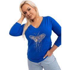 RELEVANCE Ženska bluza 3/4 rokav plus size CHASEN kobaltno modra RV-BZ-9015.41X_404476 Univerzalni