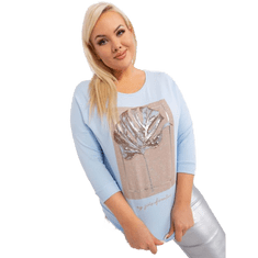 RELEVANCE Ženska bluza 3/4 rokav plus size DELIA svetlo modra RV-BZ-9072.38P_404477 Univerzalni