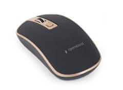 Gembird Mouse MUSW-4B-06, brezžična, nano sprejemnik USB, črna in zlata