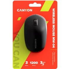 Canyon Optična brezžična miška MW-4, 1200 dpi, Bluetooth, baterija AA, črna