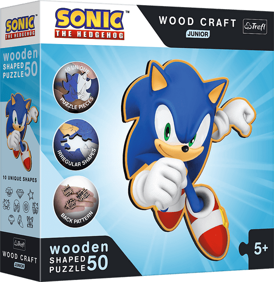 Trefl Wood Craft Junior Puzzle Pametni ježek Sonic 50 kosov